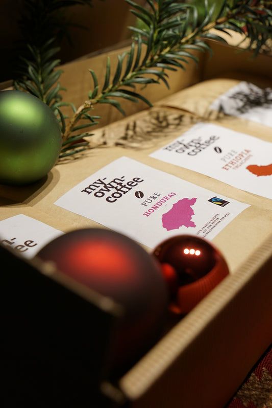 Faire Weihnachtsbox - 4x 250g Fairtrade Kaffee in 100% Arabica