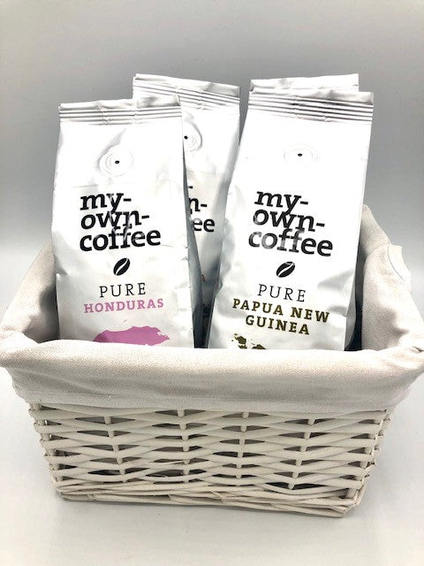 Geschenkkörbchen mittelkräftiger Kaffee 4x 250g Arabica